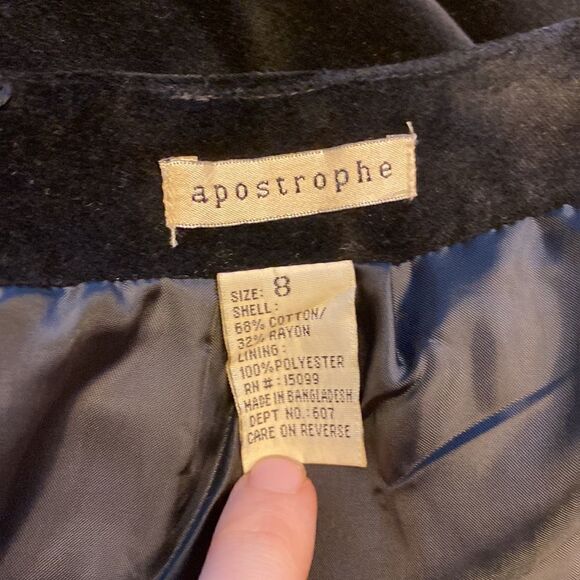 Apostrophe black velvet skirt - Picture 5 of 5